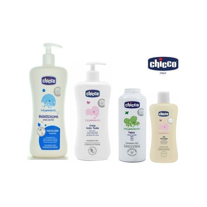 Chicco Baby Skincare Essentials – 4-in-1 Pack (Bath, Lotion, Oil, Powder)