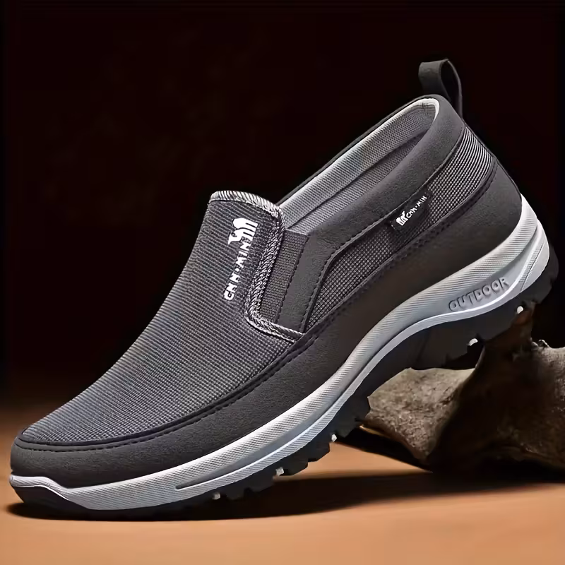 Men’s Non-Slip Knit Loafers – Breathable Slip-On Sneakers, Lightweight Thick Sole, All-Season Outdoor Comfort