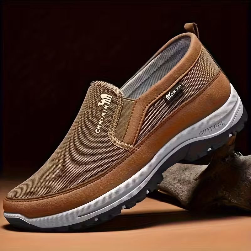 Men’s Non-Slip Knit Loafers – Breathable Slip-On Sneakers, Lightweight Thick Sole, All-Season Outdoor Comfort