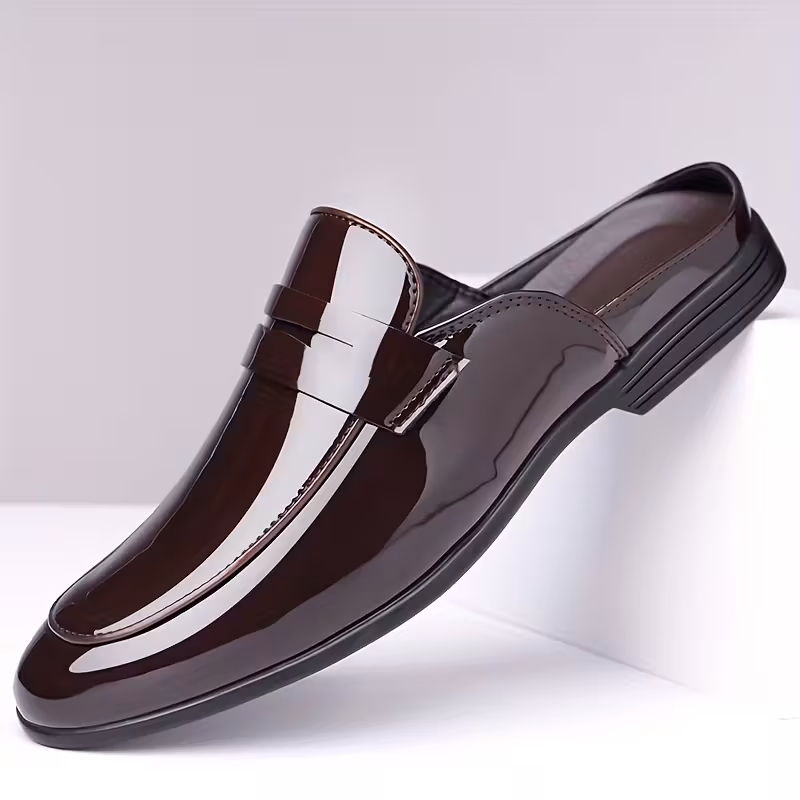 Men’s Slip-On Loafers Faux Leather Mules Non-Slip Sole – 2 Colors, 11 Sizes, Casual or Formal