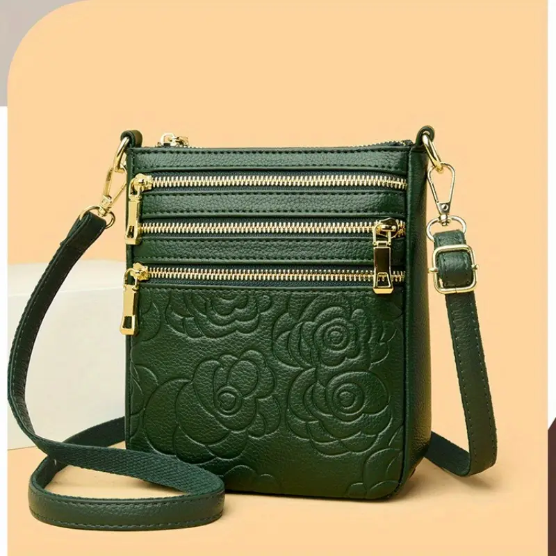 Genuine Leather Women’s Shoulder Bag – Multi-Layer Business Commuter Tote with Zipper Pockets, Versatile Crossbody & Travel Backpack Style