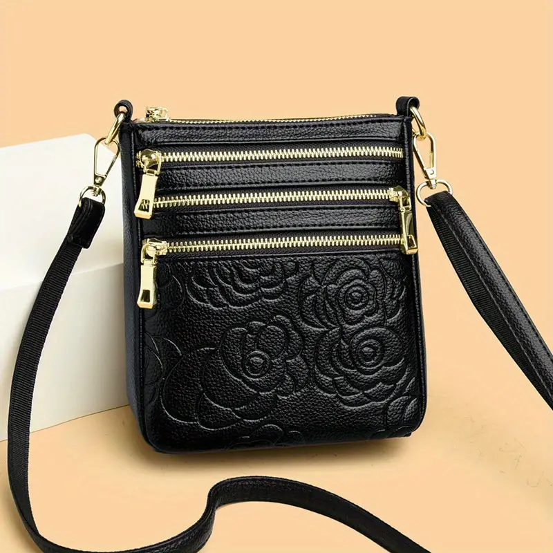 Genuine Leather Women’s Shoulder Bag – Multi-Layer Business Commuter Tote with Zipper Pockets, Versatile Crossbody & Travel Backpack Style