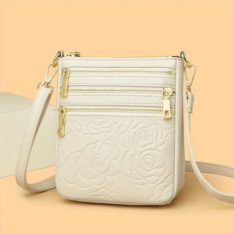 Genuine Leather Women’s Shoulder Bag – Multi-Layer Business Commuter Tote with Zipper Pockets, Versatile Crossbody & Travel Backpack Style