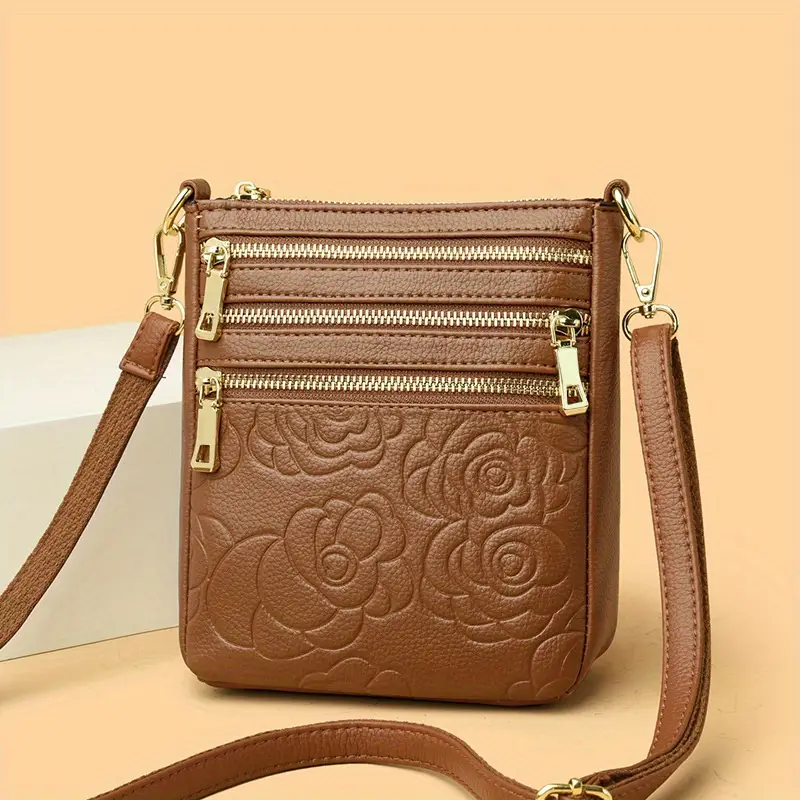 Genuine Leather Women’s Shoulder Bag – Multi-Layer Business Commuter Tote with Zipper Pockets, Versatile Crossbody & Travel Backpack Style