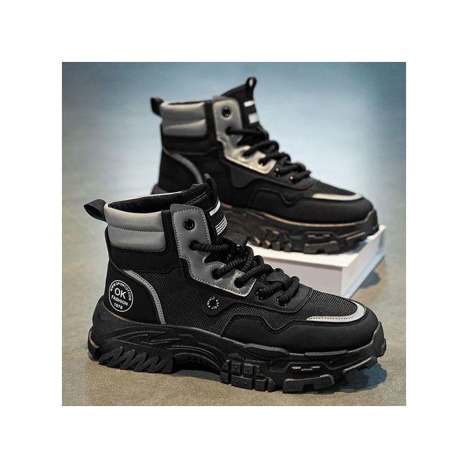 Men's Retro Tooling Martin Boots, Platform Sports Ankle Booties