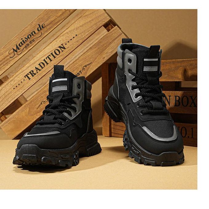 Men's Retro Tooling Martin Boots, Platform Sports Ankle Booties