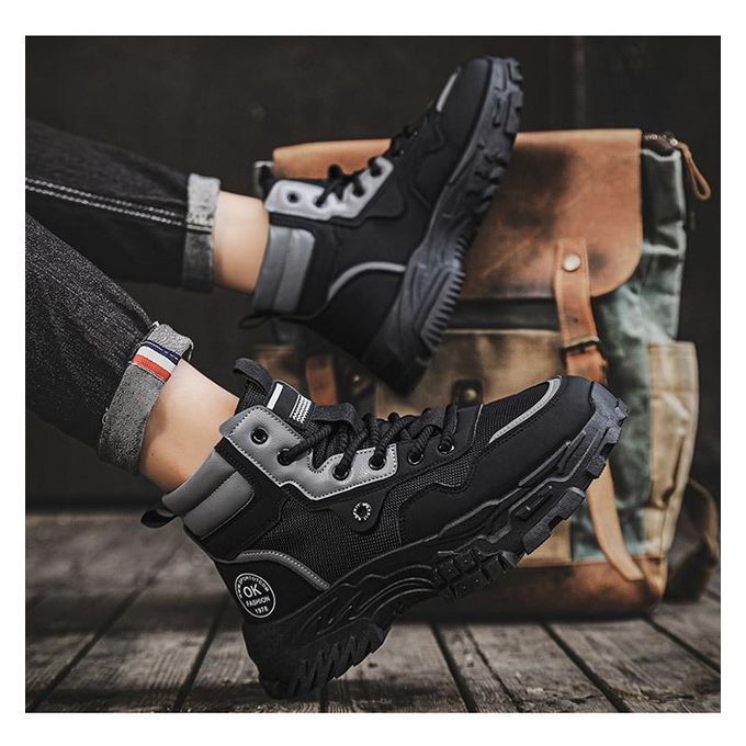 Men's Retro Tooling Martin Boots, Platform Sports Ankle Booties