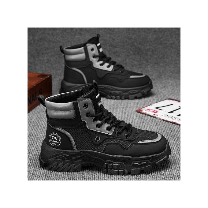 Men's Retro Tooling Martin Boots, Platform Sports Ankle Booties
