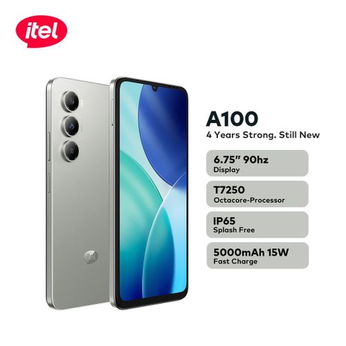 itel A100 6.75'' 90hz Bright Display IP65 5000mah 15W T7250 Octa-core 128+3GB - Star Titanium