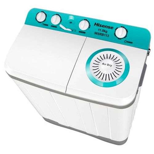 Hisense 11Kg Twin Tub Washing Machine (WM WSRB 113) - White/Green