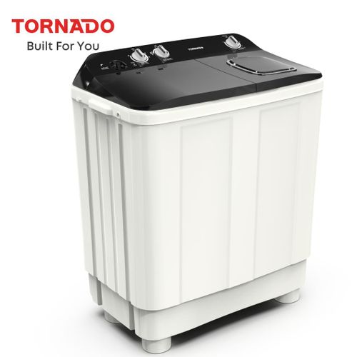 Tornado 11Kg Twin Tub Washing Machine Max Spin Speed : 1200 RPM -With 2 Motors White - TMH-HS22C(WK)