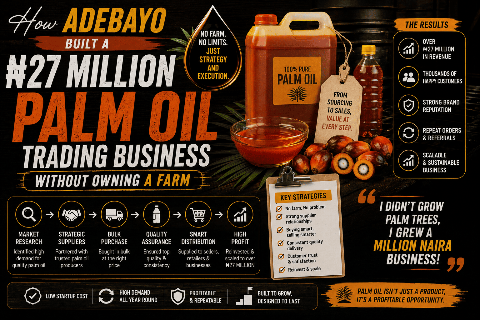 How Adebayo Built a ₦27 Million Palm Oil Trading Business Without Owning a Farm