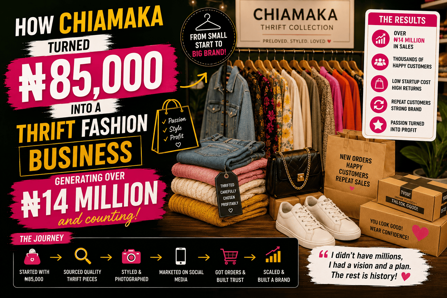 How Chiamaka Turned ₦85,000 Into a Thrift Fashion Business Generating Over ₦14 Million