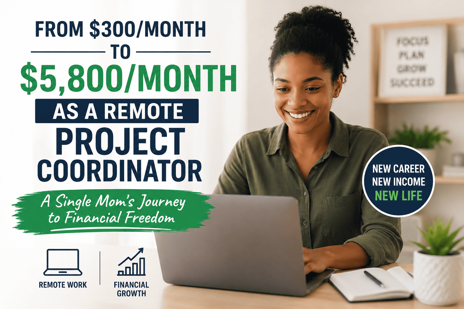 How a Single Mother Went from Earning $300/Month to Making $5,800/Month as a Remote Project Coordinator